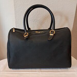 Salvatore Ferragamo Black Leather Tote Bag